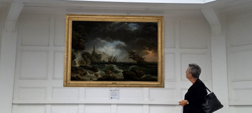 A Shipwreck in Stormy Seas ('Tempête'), detail, Claude-Joseph Vernet in North Lodge Park (Rusts Shelter)