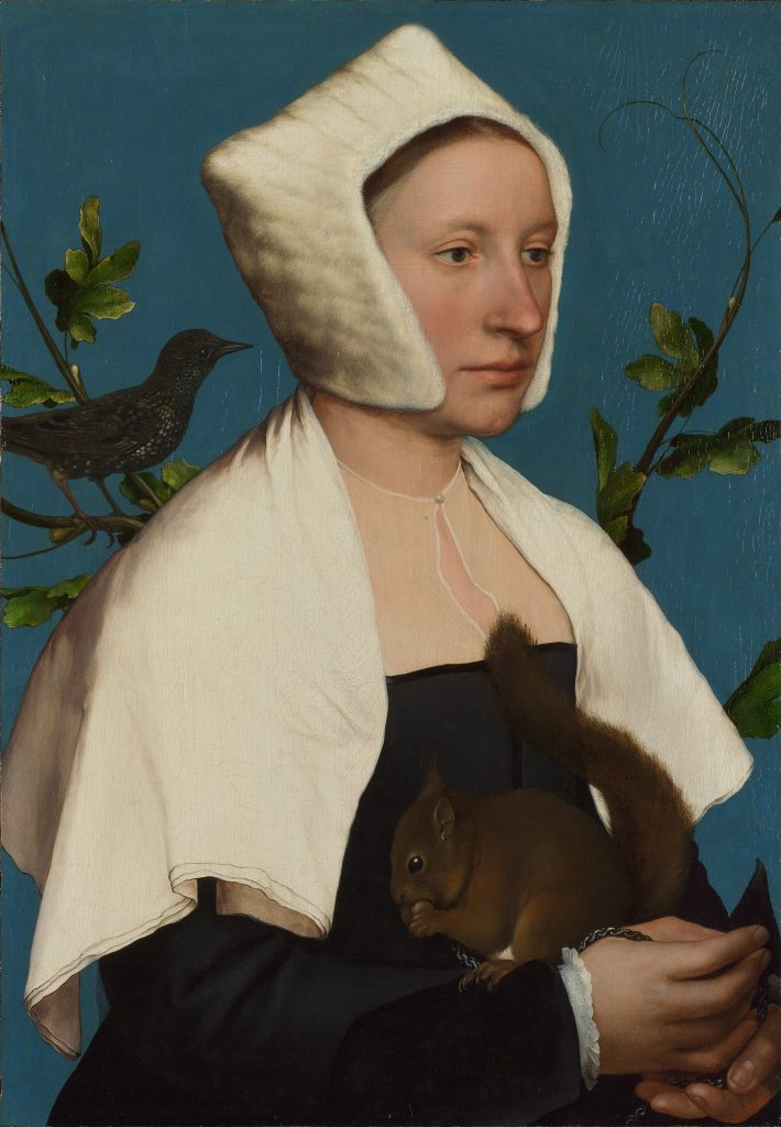 Hans Holbein the Younger, A Lady with a Squirrel and a Starling, 1527